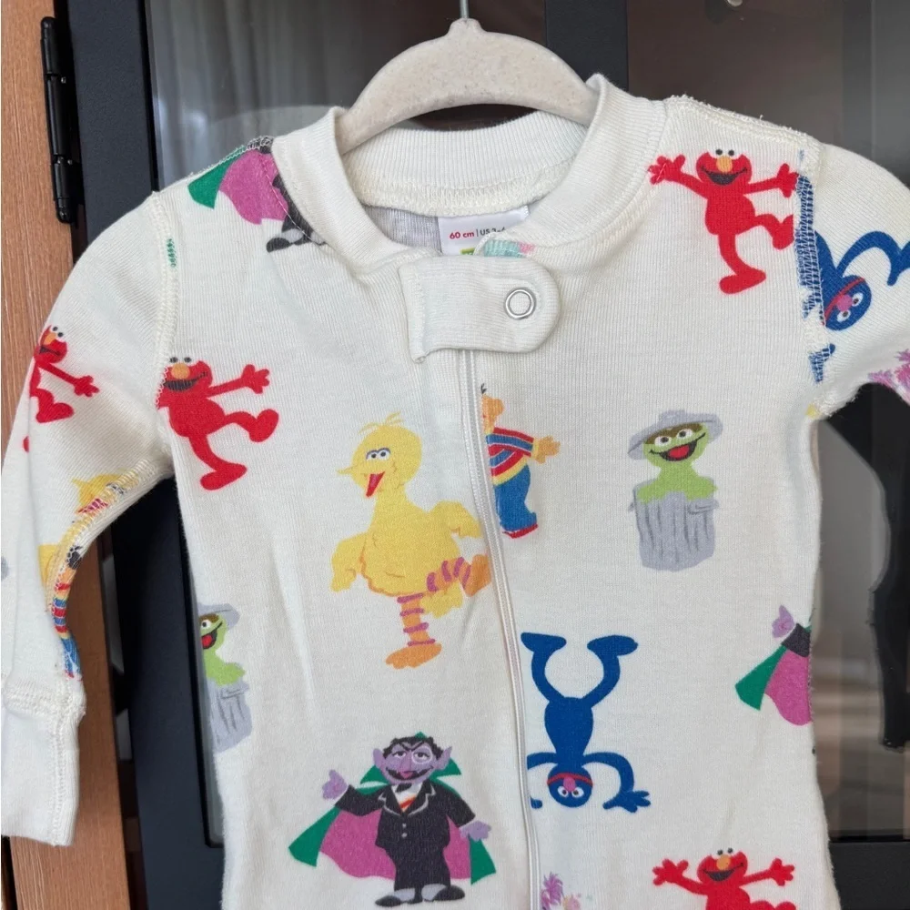 Hanna Andersson Sesame Street zippy footies playsuit coverall baby elmo abby - Picture 4 of 5
